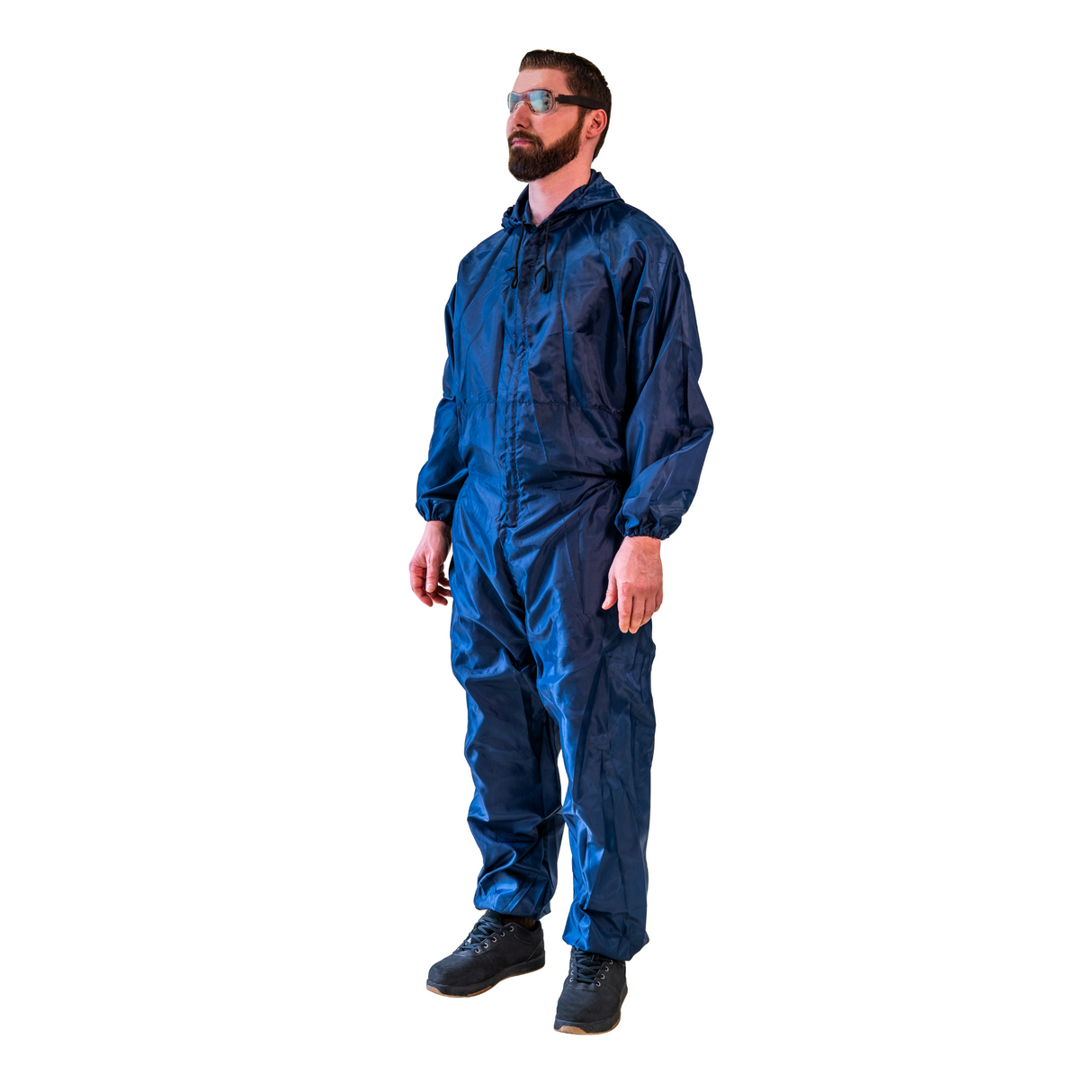 Traje de pintura EPI unisex: mono con capucha en color azul marino para protección de cuerpo completo